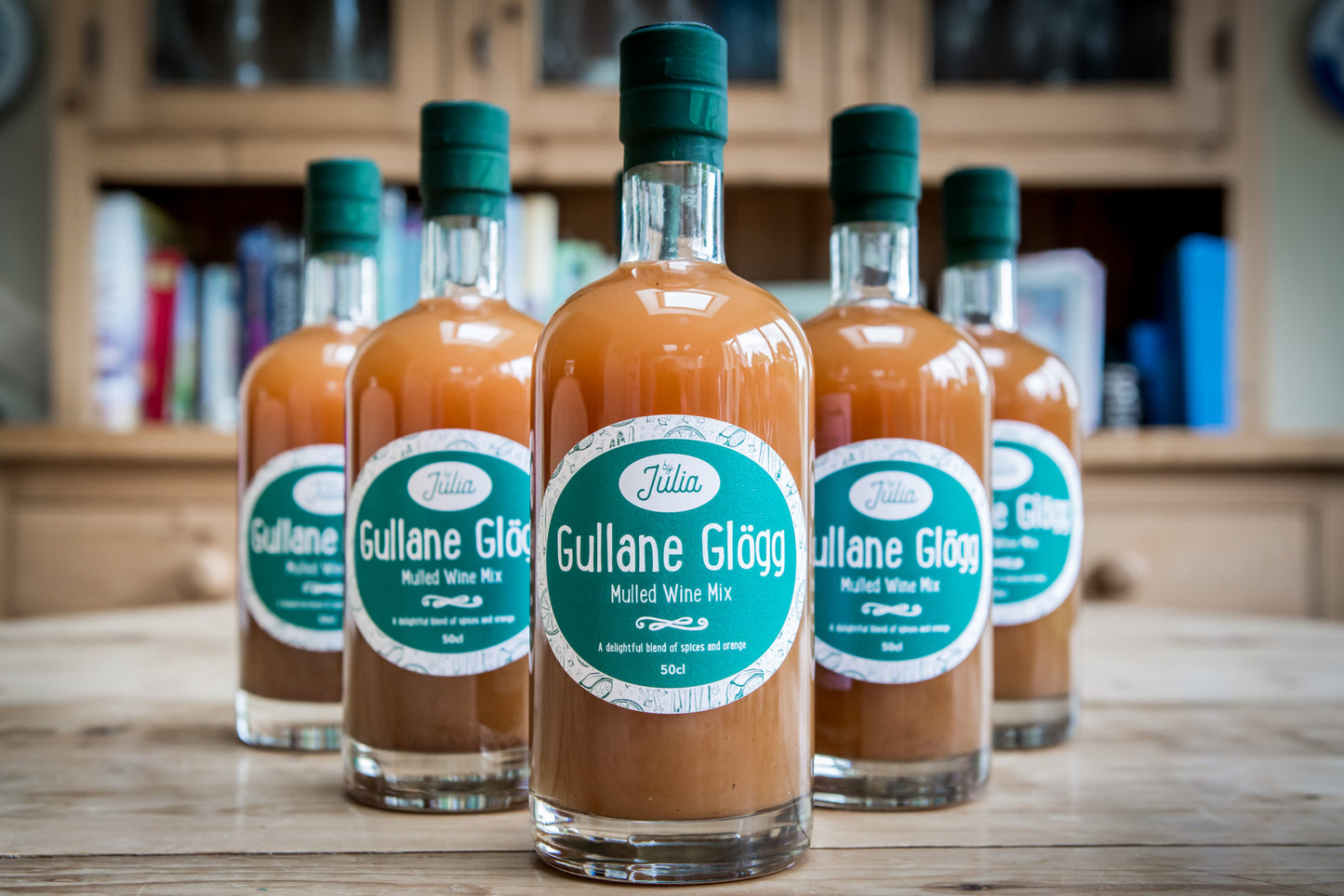 Gullane Glögg Mulled Wine Mix 5 bottles on table