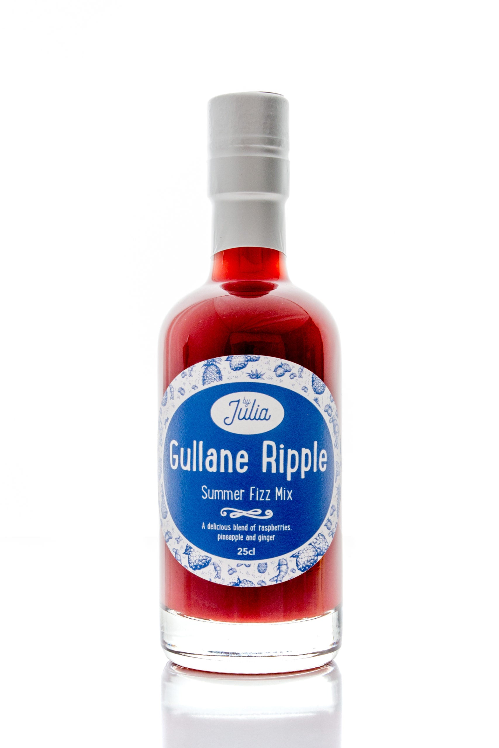 Large and Small Bottle of Gullane Ripple Summer Fizz Mix on white background